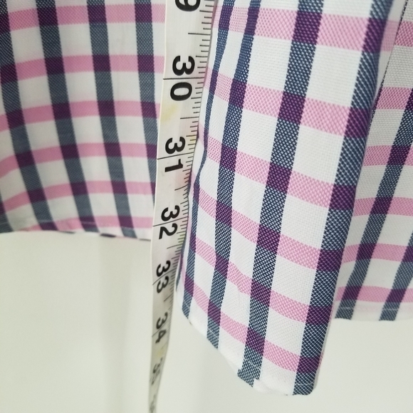 Peter Millar Long Sleeve Button Down Pink/White Check Striped Shirt XL Preppy - Picture 9 of 9